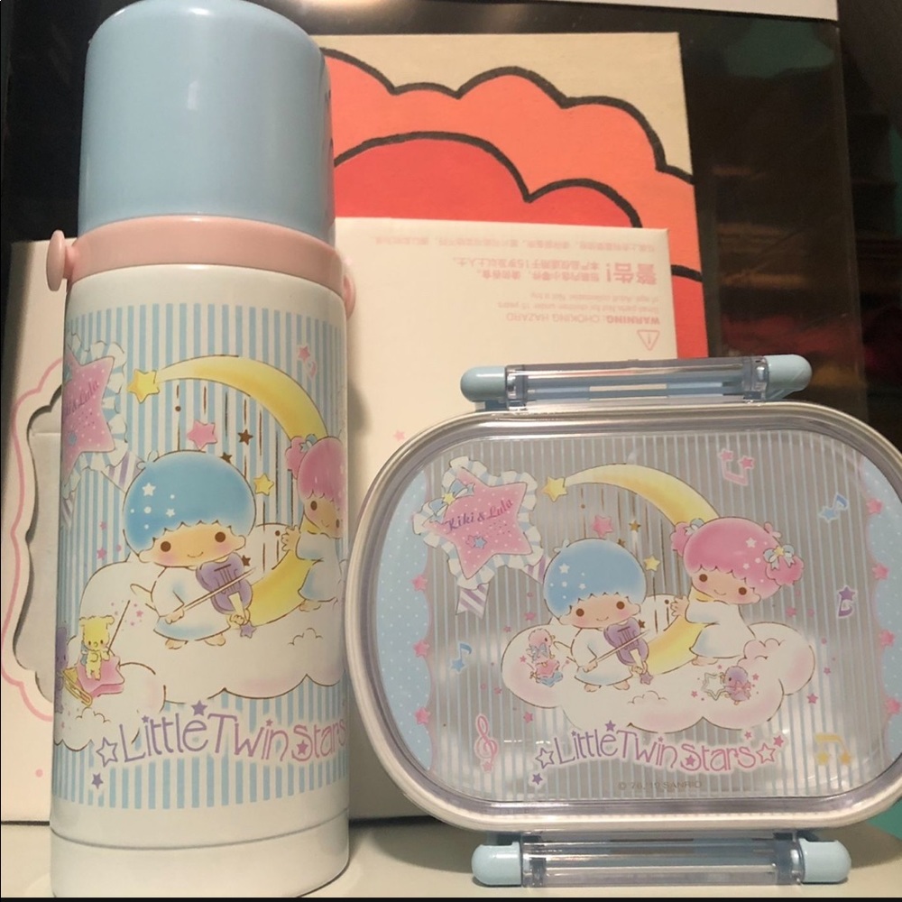 Little twin start thermos water bottle/mini bento box